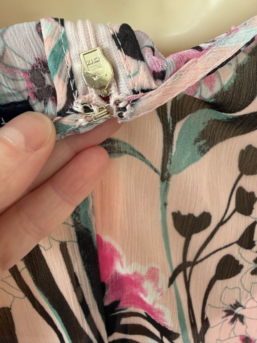 Tommy Hilfiger Pink Floral High Low Chiffon Midi Dress Size 12 - Picture 11 of 14